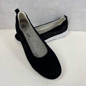 Clarks Cloudsteppers Step Allenasea Women's Slip On Shoes Black Textile Sz. 7.5M